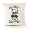 Housse de Coussin Premium Lou-Ann Pas Touche Panda - Coton Canvas Fairtrade Beige Idée Cadeau Décoration Canapé 40x40