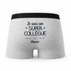Caleçon Mounir Un Super Collègue - Humour Boxer Gris Idée Cadeau