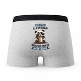 Caleçon Edouard Panda Grain - Humour Boxer Gris Idée Cadeau