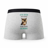 Caleçon Cette Auteur Caractère de Cochon - Humour Boxer Gris Idée Cadeau