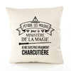 Housse de Coussin Premium charcutière Grand cru - Coton Canvas Fairtrade Beige Idée Cadeau Décoration Canapé