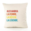 Housse de Coussin Premium Alexandra la Déesse la Légende Vintage - Coton Canvas Fairtrade Beige Idée Cadeau Décoration Canapé