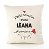 Housse de Coussin Premium Leana d'amour - Coton Canvas Fairtrade Beige Idée Cadeau Décoration Canapé 40x40