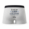 Caleçon Wesley Un Super Collègue - Humour Boxer Gris Idée Cadeau
