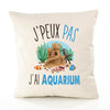 Housse de Coussin Premium Aquarium Version Blanc - Coton Canvas Fairtrade Beige Idée Cadeau Décoration Canapé