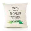 Housse de Coussin Premium Merci Plombier Inoubliable - Coton Canvas Fairtrade Beige Idée Cadeau Décoration Canapé