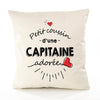 Housse de Coussin Premium Capitaine d'amour - Coton Canvas Fairtrade Beige Idée Cadeau Décoration Canapé 40x40