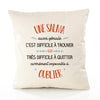 Housse de Coussin Premium Une Salma Aussi géniale - Coton Canvas Fairtrade Beige Idée Cadeau Décoration Canapé