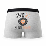 Caleçon Vinyles - Humour Boxer Gris Idée Cadeau Passion