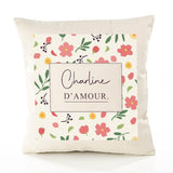Housse de Coussin Femme Charline d'amour Motif Floral déco Salon canapé Chambre Cadeau Femme Anniversaire noël Coussin décoratif Motif Floral