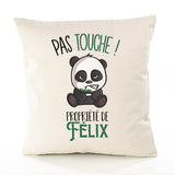 Housse de Coussin Premium Felix Pas Touche Panda - Coton Canvas Fairtrade Beige Idée Cadeau Décoration Canapé 40x40