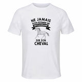 Maillot de Sport Homme Cheval Septuagenaire - T-Shirt Respirant Polyester Manches Courtes - Cadeau Sportif Anniversaire Noël Fête des Pères