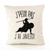 Housse de Coussin Premium Javelot Version Blanc - Coton Canvas Fairtrade Beige Idée Cadeau Décoration Canapé 40x40