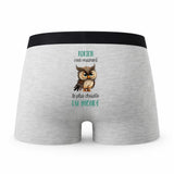 Caleçon Adrien Le Plus Chouette - Humour Boxer Gris Idée Cadeau