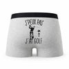 Caleçon Golf - Humour Boxer Gris Idée Cadeau Passion