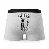 Caleçon Golf - Humour Boxer Gris Idée Cadeau Passion
