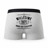 Caleçon Millésime Grand Cru 1971 Ministère de la Magie - Humour Boxer Gris Cadeau