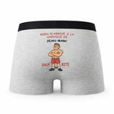 Caleçon Jean-Marc Rien N'arrive à la Cheville - Humour Boxer Gris Idée Cadeau