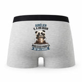 Caleçon Aurelien Panda Grain - Humour Boxer Gris Idée Cadeau