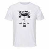 Maillot de Sport Homme Tir Quinquagenaire - T-Shirt Respirant Polyester Manches Courtes - Cadeau Sportif Anniversaire Noël Fête des Pères