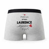 Caleçon Laurence d'amour - Humour Boxer Gris Idée Cadeau
