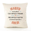 Housse de Coussin Premium Un Wilfrid Aussi génial - Coton Canvas Fairtrade Beige Idée Cadeau Décoration Canapé
