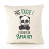 Housse de Coussin Premium Amaury Pas Touche Panda - Coton Canvas Fairtrade Beige Idée Cadeau Décoration Canapé 40x40