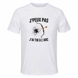Maillot de Sport Homme Tir A Larc J'peux Pas - T-Shirt Respirant Polyester Manches Courtes - Cadeau Sportif Anniversaire Noël Fête des Pères
