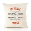 Housse de Coussin Premium Une Simone Aussi géniale - Coton Canvas Fairtrade Beige Idée Cadeau Décoration Canapé