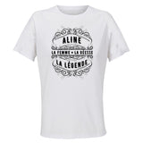 Maillot de Sport Femme pour Aline Copie Deesse Legende Noire - T-Shirt Respirant Polyester Manches Courtes - Cadeau Sportive Anniversaire Noël Fête des Mères