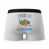 Caleçon Aquarium - Humour Boxer Gris Idée Cadeau Passion