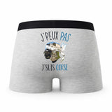 Caleçon Corse - Humour Boxer Gris Idée Cadeau Passion