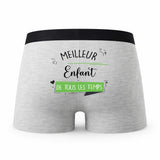 Caleçon Meilleur Enfants de Tous Les Temps - Humour Boxer Gris Idée Cadeau
