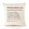 Housse de Coussin Premium Mohamed-Amine Définition - Coton Canvas Fairtrade Beige Idée Cadeau Décoration Canapé