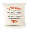Housse de Coussin Premium Un Jean-Claude Aussi génial - Coton Canvas Fairtrade Beige Idée Cadeau Décoration Canapé