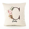 Housse de Coussin Premium Cathy Lettre - Coton Canvas Fairtrade Beige Idée Cadeau Décoration Canapé