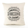 Housse de Coussin Premium Emmanuelle Déesse légende Noire - Coton Canvas Fairtrade Beige Idée Cadeau Décoration Canapé