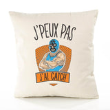 Housse de Coussin Premium Catch Version Blanc - Coton Canvas Fairtrade Beige Idée Cadeau Décoration Canapé