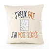 Housse de Coussin Premium Mots fléchés Version Blanc - Coton Canvas Fairtrade Beige Idée Cadeau Décoration Canapé