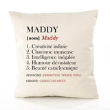 Housse de Coussin Premium Maddy Définition - Coton Canvas Fairtrade Beige Idée Cadeau Décoration Canapé