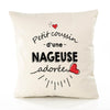 Housse de Coussin Premium Nageuse d'amour - Coton Canvas Fairtrade Beige Idée Cadeau Décoration Canapé 40x40