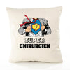 Housse de Coussin Premium Super Chirurgien - Coton Canvas Fairtrade Beige Idée Cadeau Décoration Canapé