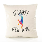 Housse de Coussin Premium Basket - Coton Canvas Fairtrade Beige Idée Cadeau Décoration Canapé
