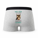 Caleçon Marie-Helene la Plus Chouette - Humour Boxer Gris Idée Cadeau - Taille XXL