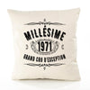Housse de Coussin Premium 1971 Millésime Grand cru - Coton Canvas Fairtrade Beige Idée Cadeau Décoration Canapé