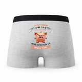 Caleçon Marie-Therese Caractère de Cochon - Humour Boxer Gris Idée Cadeau