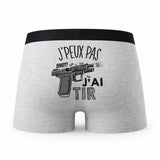 Caleçon Tir - Humour Boxer Gris Idée Cadeau Passion
