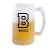 Verre à Bière Basile Lettre Sport | Chope de Bière Pinte | Idée Cadeau Prénom Style Basket Université Anniversaire Papa Collègue Départ Retraite Noël