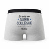 Caleçon Nicolas Un Super Collègue - Humour Boxer Gris Idée Cadeau