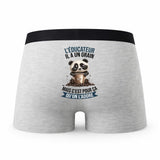 Caleçon Leducateur Panda Grain - Humour Boxer Gris Idée Cadeau